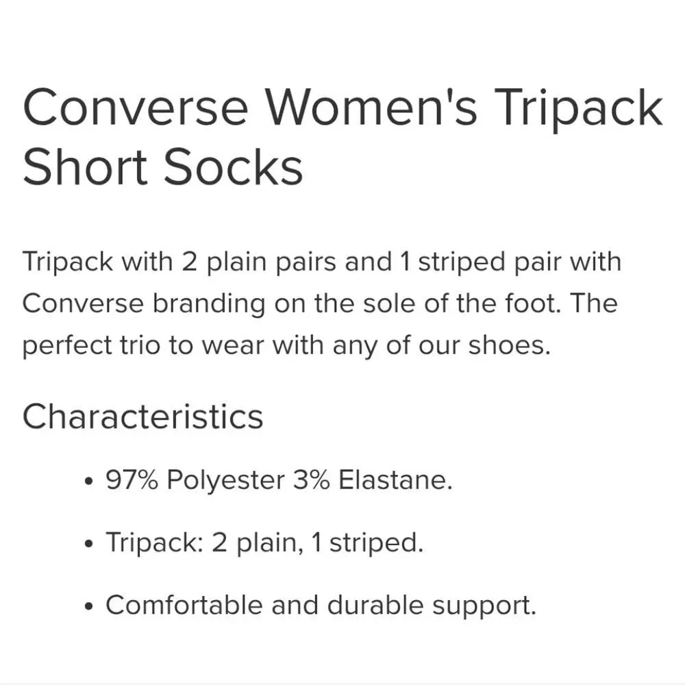 Converse‎ Flat Knit Ultra Low 3-PK Socks